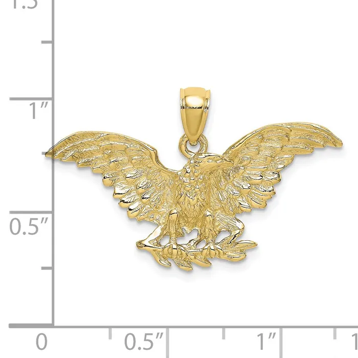 TreasureFineJewelers Charm Necklaces 10K Eagle W Wings Spread Charm