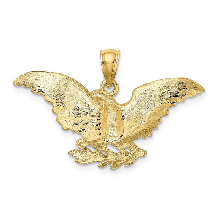 TreasureFineJewelers Charm Necklaces 10K Eagle W Wings Spread Charm