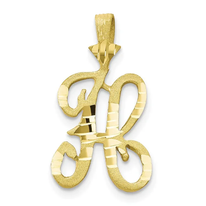 TreasureFineJewelers Necklaces 10k Yellow Gold Initial H Pendant