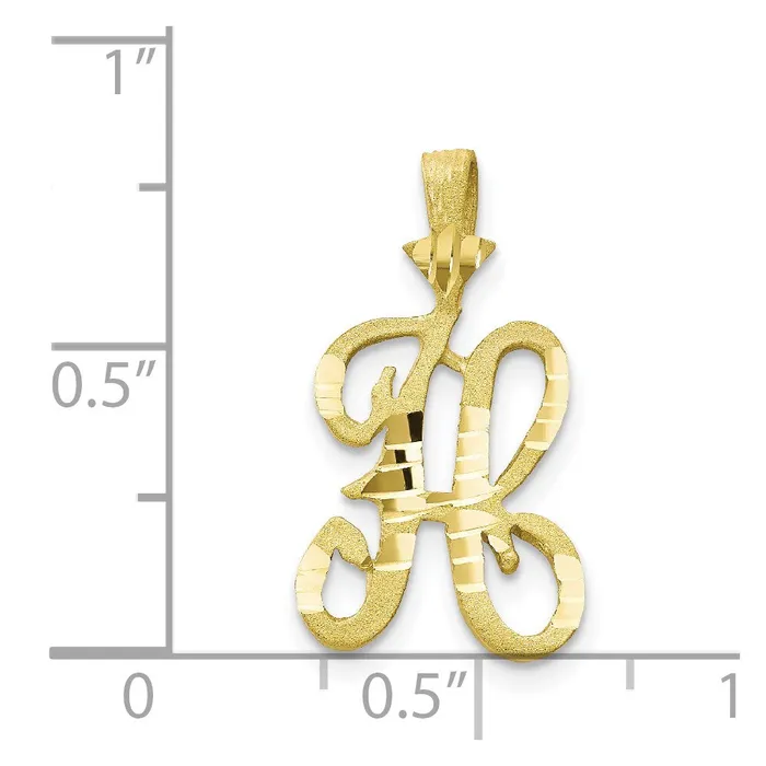 TreasureFineJewelers Necklaces 10k Yellow Gold Initial H Pendant