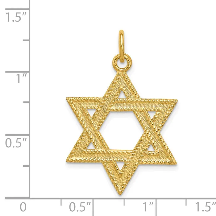 TreasureFineJewelers Necklaces 24k Goldplated Sterling Silver Star of David Pendant