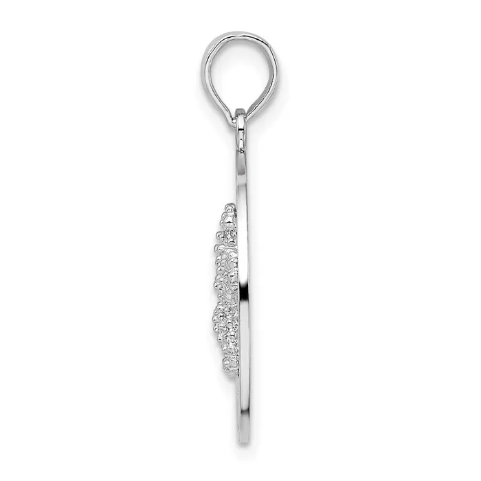 TreasureFineJewelers Necklaces Sterling Silver Polished Ocean City MD Circle wStarfish Pendant