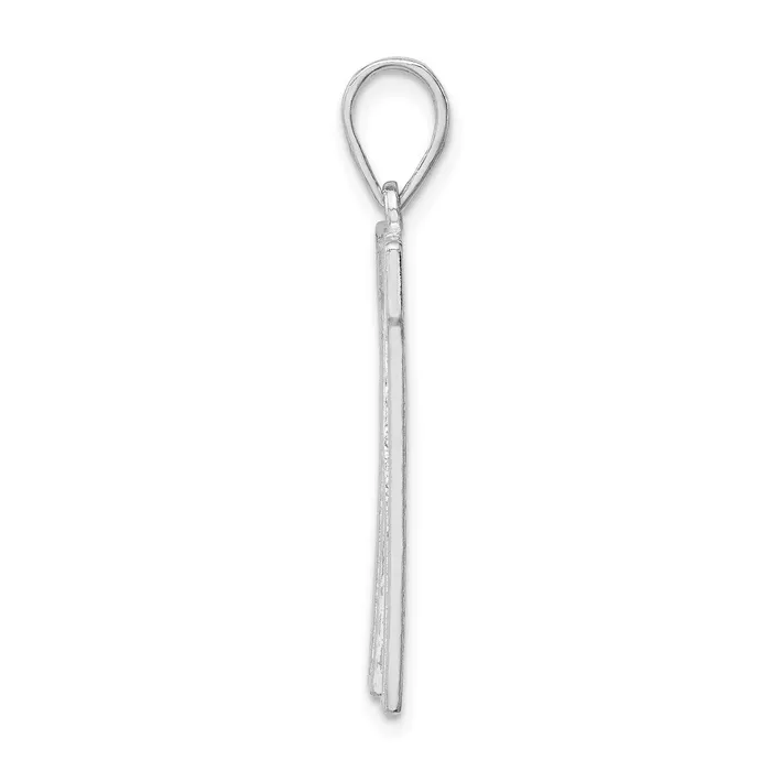TreasureFineJewelers Necklaces Sterling Silver Rhodiumplated Letter W Initial Pendant