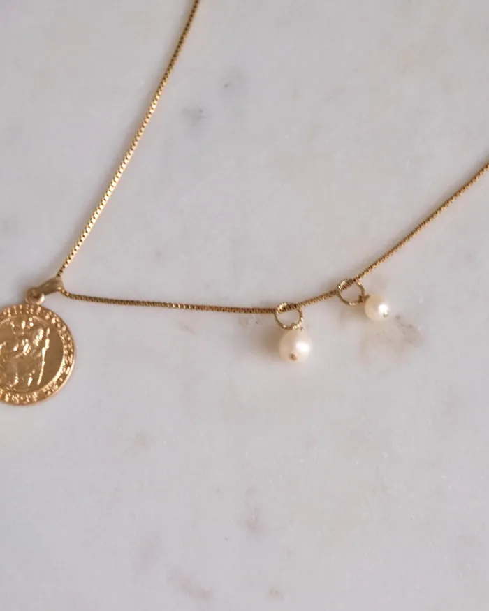 Charm Necklaces ERIJEWELRY Small Pearl Pendant Charm