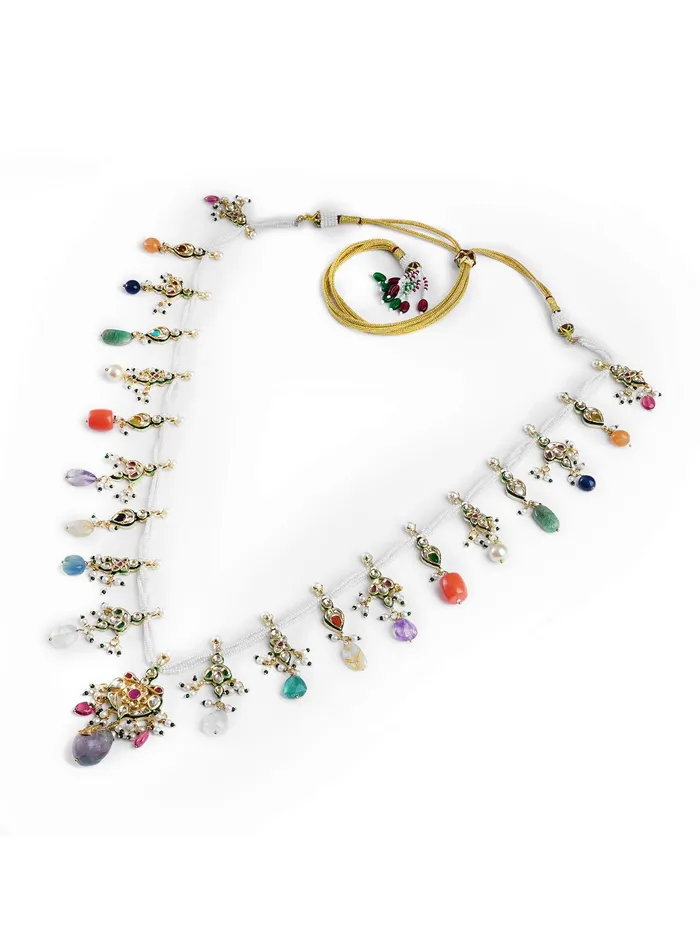 Earrings Navratna Drop Pearl String Ranihar Curio Cottage Earrings Navratna Drop Pearl String Ranihar Curio Cottage