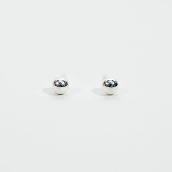 Silver Ball Studs Silver Lotus Rings