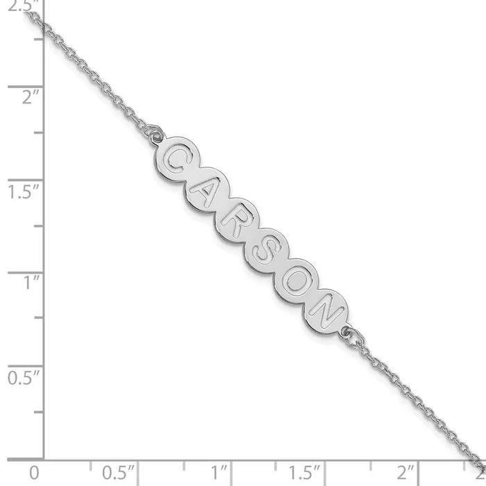 10K White Gold 6 Letter Bubble BraceletWBC10XNA1311W WB Choice Jewelry Bracelets 10K White Gold 6 Letter Bubble BraceletWBC10XNA1311W WB Choice Jewelry Bracelets