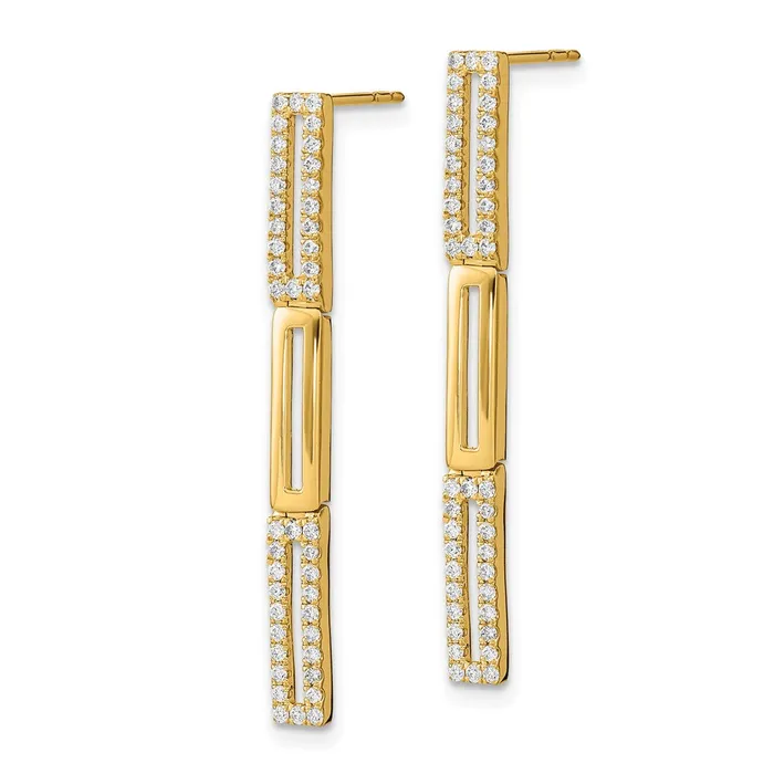 14k Polished 3 Rectangle Link Diamond Post EarringsWBCEM6852044YA WB Choice Jewelry Earrings 14k Polished 3 Rectangle Link Diamond Post EarringsWBCEM6852044YA WB Choice Jewelry Earrings