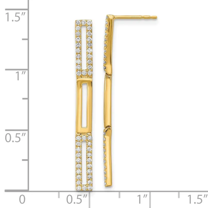 14k Polished 3 Rectangle Link Diamond Post EarringsWBCEM6852044YA WB Choice Jewelry Earrings 14k Polished 3 Rectangle Link Diamond Post EarringsWBCEM6852044YA WB Choice Jewelry Earrings