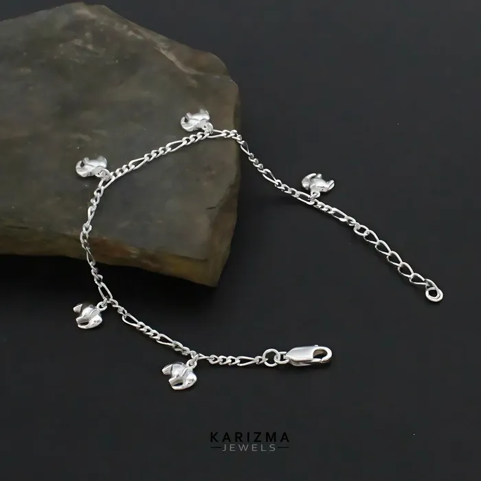 Bracelets Indian 925 Sterling Silver Excellent gifting five elephant Bracelet for Girls Karizma Jewels