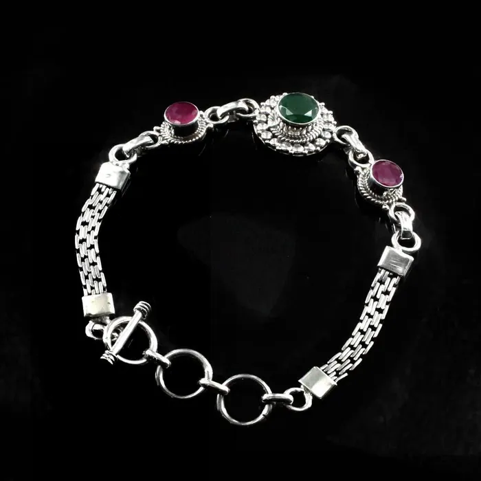 Bracelets Karizma Jewels Real Silver Oxidized Cut Stone Bracelet Gift For Girls Women