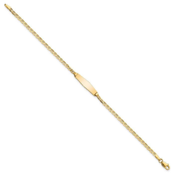 Bracelets WB Choice Jewelry 14k Semisolid Soft Diamond Shape Anchor ID BraceletWBCDCID137C6