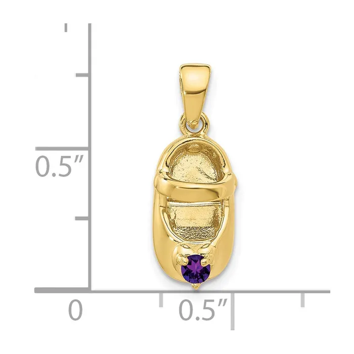 Charm Necklaces 10k 3D FebruarySynthetic Stone Engraveable Baby Shoe CharmWBC10K4652FEB WB Choice Jewelry Charm Necklaces 10k 3D FebruarySynthetic Stone Engraveable Baby Shoe CharmWBC10K4652FEB WB Choice Jewelry