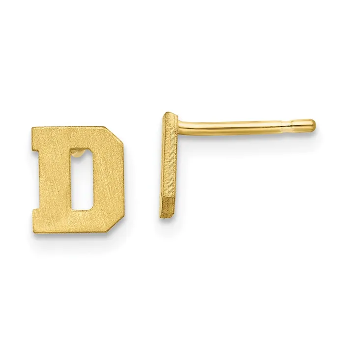 Earrings WB Choice Jewelry 10KY Brushed Initial Letter D Post EarringsWBC10XNE45YD Earrings WB Choice Jewelry 10KY Brushed Initial Letter D Post EarringsWBC10XNE45YD