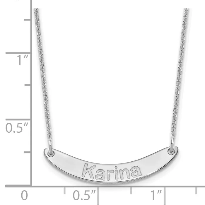 Necklaces WB Choice Jewelry 14K White Gold Small Polished Curved Arial Rounded Bar NecklaceWBCXNA1218W Necklaces WB Choice Jewelry 14K White Gold Small Polished Curved Arial Rounded Bar NecklaceWBCXNA1218W