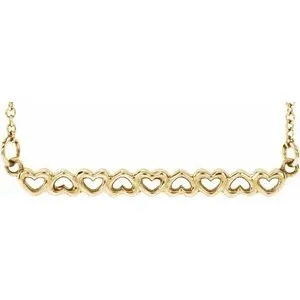 Necklaces WB Choice Jewelry 14K Yellow Heart Bar 1618 Necklace 86769601PSTWBC