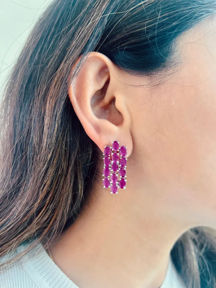PRERTO ECOMMERCE PRIVATE LIMITED Earrings Kate Magenta Set Includes Earrings Choker