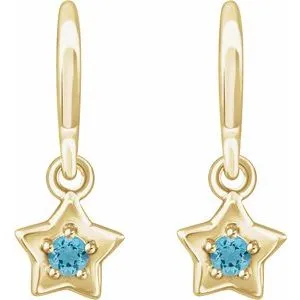 WB Choice Jewelry 14K Yellow 3 mm Round March Youth Star Birthstone Earrings653420607PSTWBC Earrings