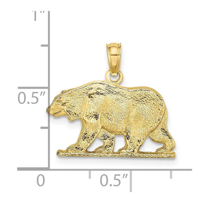 WB Choice Jewelry Charm Necklaces 10K Textured Bear CharmWBC10K6515 WB Choice Jewelry Charm Necklaces 10K Textured Bear CharmWBC10K6515