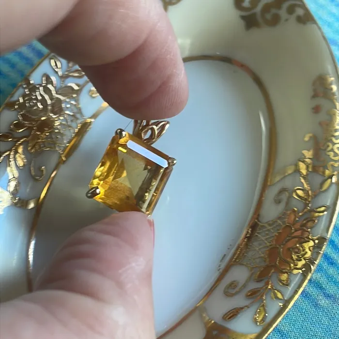 Citrine Pendant 14k Gold Vintage Vintage Paris Jewelry PreStyled Sets