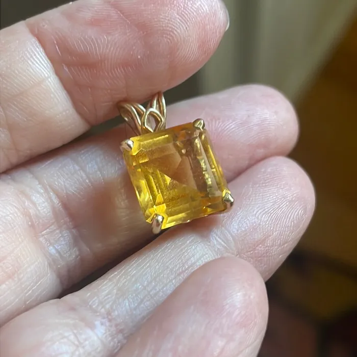 Citrine Pendant 14k Gold Vintage Vintage Paris Jewelry PreStyled Sets