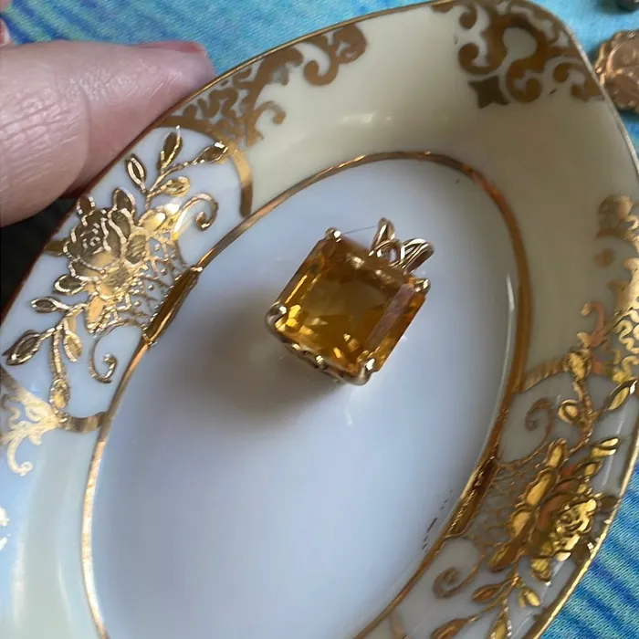 Citrine Pendant 14k Gold Vintage Vintage Paris Jewelry PreStyled Sets