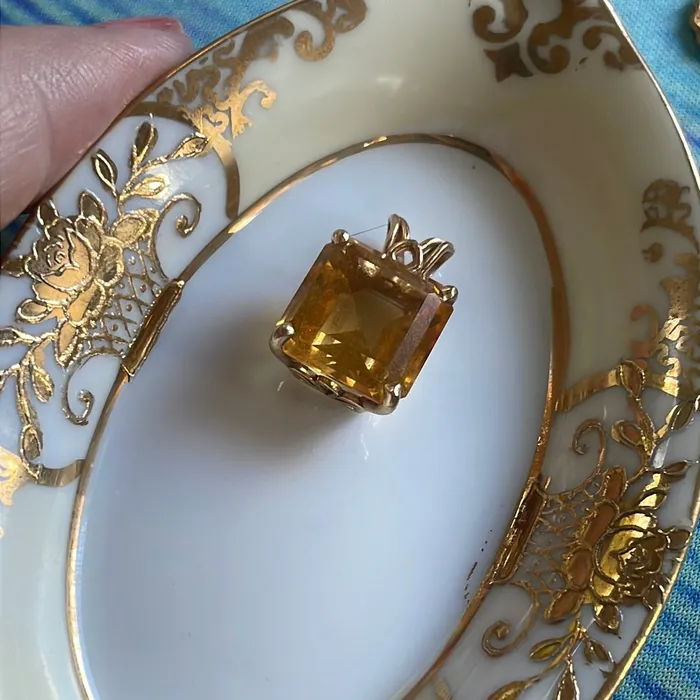 Citrine Pendant 14k Gold Vintage Vintage Paris Jewelry PreStyled Sets