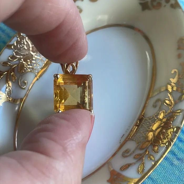 Citrine Pendant 14k Gold Vintage Vintage Paris Jewelry PreStyled Sets