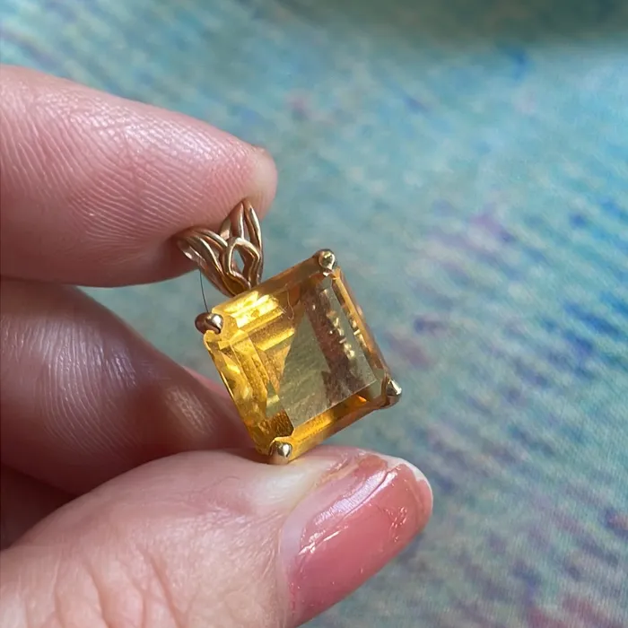 Citrine Pendant 14k Gold Vintage Vintage Paris Jewelry PreStyled Sets