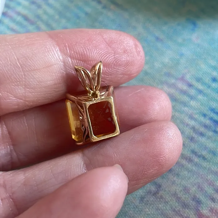 Citrine Pendant 14k Gold Vintage Vintage Paris Jewelry PreStyled Sets