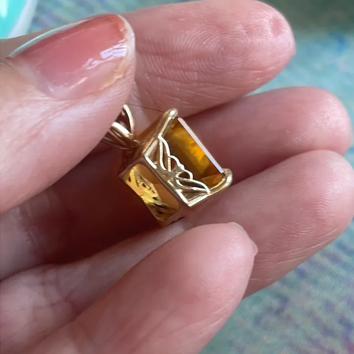 Citrine Pendant 14k Gold Vintage Vintage Paris Jewelry PreStyled Sets