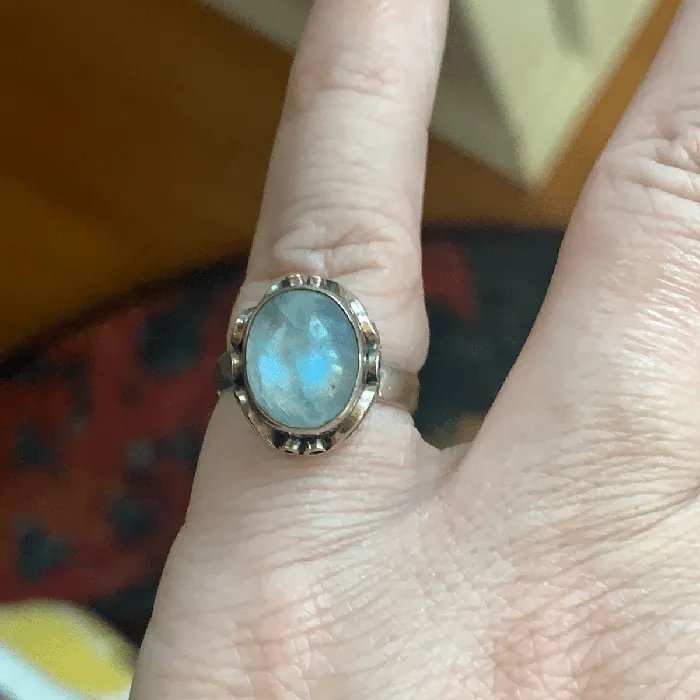Love Vintage Paris Rings Moonstone Ring Sterling Silver Vintage