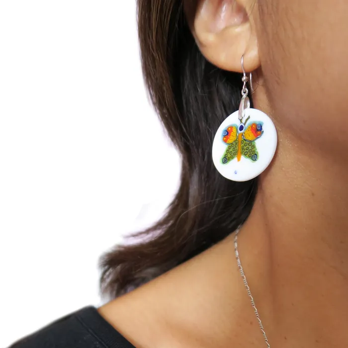Murano Glass Butterfly earrings Murrine Venetian Glass Mosaic Jewelry VN Murrine Earrings