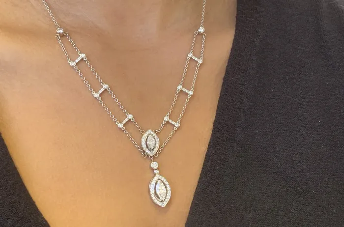 Necklaces Albert Hern Necklace Majestic GIA Platinum Diamonds