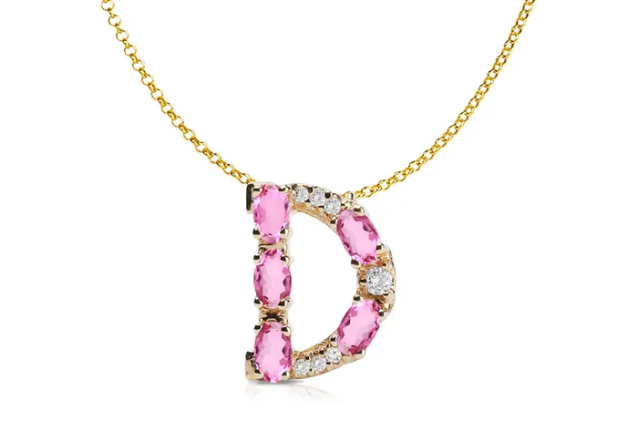 Necklaces Albert Hern Pendant Letter D Initial 18kt Gold