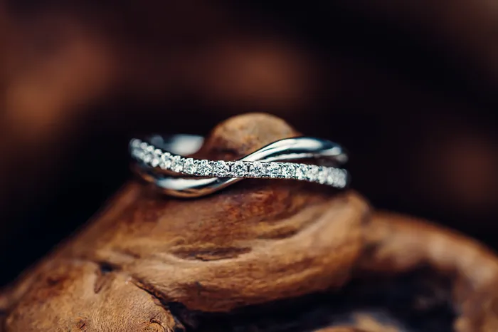 Rings GBC 14k White Gold Criss Cross Diamond Anniversary Band