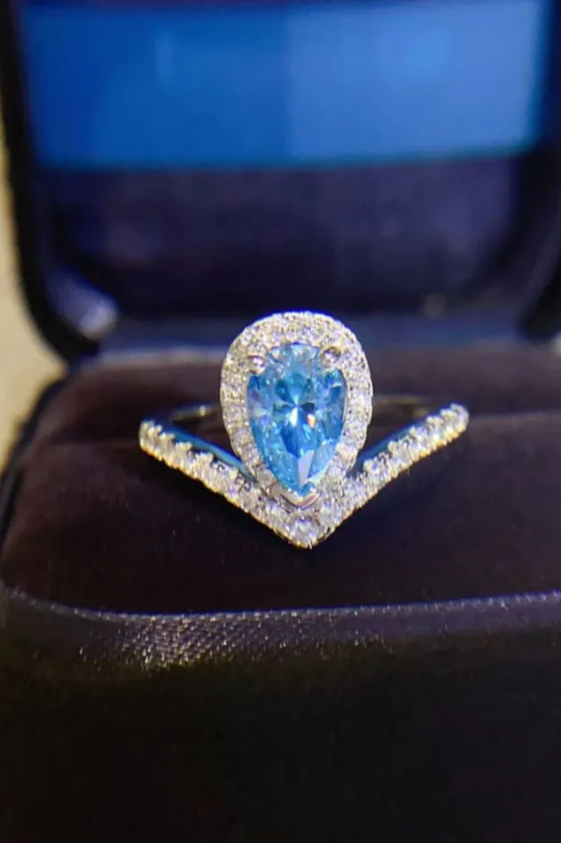 1 Carat Pear Shape Moissanite Heart Ring Trendsi Rings