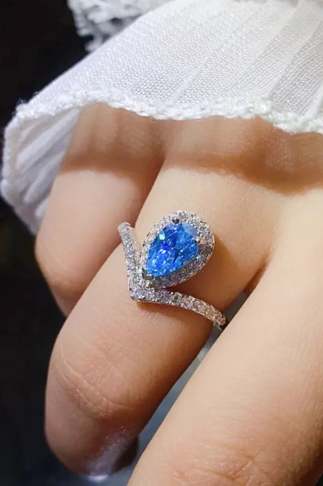 1 Carat Pear Shape Moissanite Heart Ring Trendsi Rings