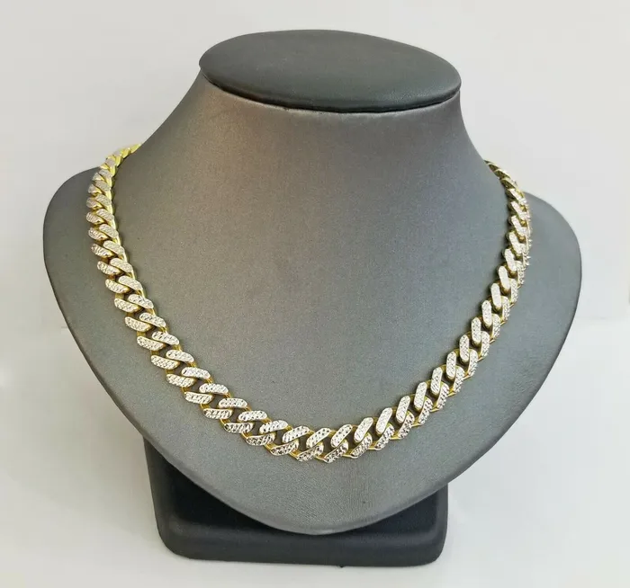 10k Real Gold Monaco Link Chain with diamond cuts Mens women necklace10kt globalwatches10 Necklaces 10k Real Gold Monaco Link Chain with diamond cuts Mens women necklace10kt globalwatches10 Necklaces