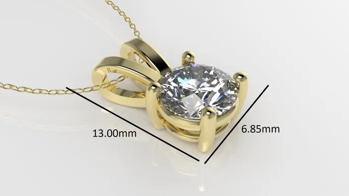 14K Gold Pendant with 1 Diamond VS1 STT Prong Only Pendant Included Bell Jcm 21 jewelry Necklaces