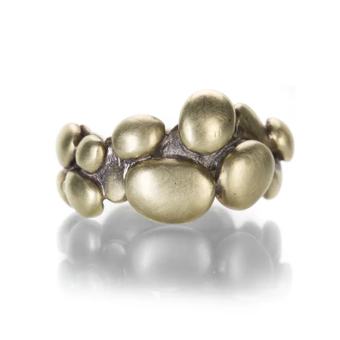 14k Green Gold Pile of Pebbles Ring Gabriella Kiss Rings