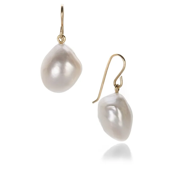 Earrings Maria Beaulieu White Baroque Pearl Drop Earrings