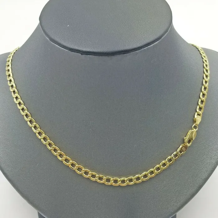 Gold and Diamond Necklaces 10K Yellow Gold Cuban Curb Link chain 5mm Necklace 1826 Real