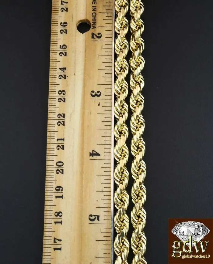Gold and Diamond Necklaces Real 10K Yellow Gold 26 Inch Rope Chain with Jesus CharmPendant for MenFranco