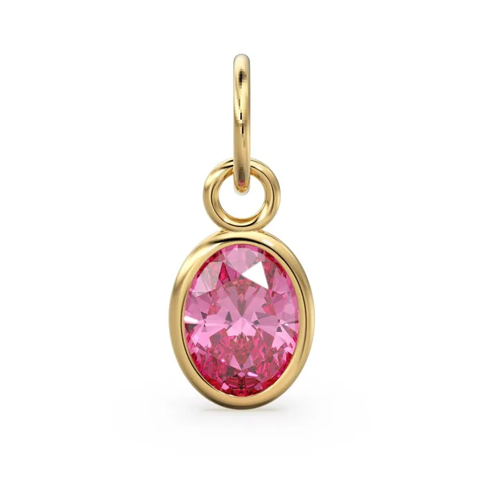 Hot Pink Quartz Oval Solid Gold Charm Hydrothermal Pink Gemstone Handmade Gold Pendant 1pc 14k Solid Yellow Gold Jewelry Making Findings Jalvi Co PreStyled Sets