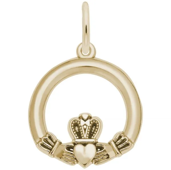 Independent Jewellers Charm Necklaces 10kt Yellow Gold Claddagh Charm