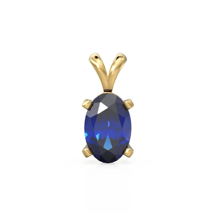 Jalvi Co Charm Necklaces Natural Sapphire Charm 18k Solid Gold Charm Handmade Gold Charm Blue Sapphire Gemstone Pendant Necklace September Birthstone Charm