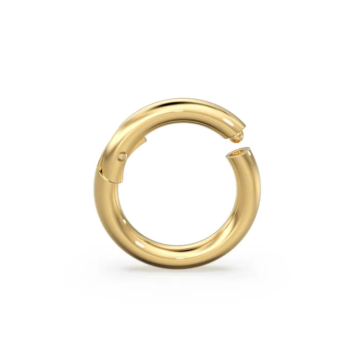 Jalvi Co Necklaces Round Profile Clicker Gold Connector 14K Solid Gold Connector Necklace Connector Clasp Lock Charm holder Solid Gold Charms ClaspSALE