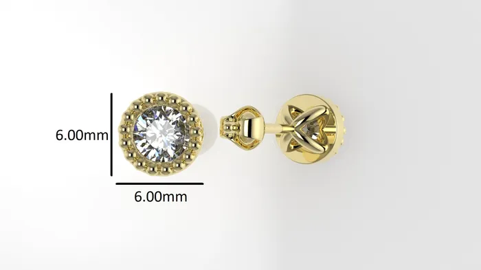 Jcm 21 jewelry Earrings 14k Earrings with 2 DIAMONDS 050ct VS1 STT Bezel with FILIGREE Push Back