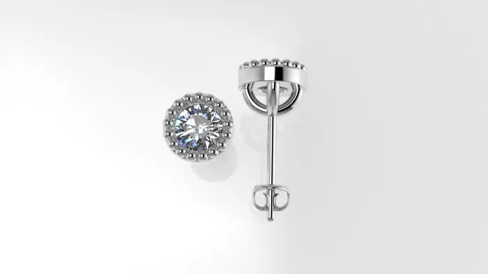 Jcm 21 jewelry Earrings 14k Earrings with 2 DIAMONDS 050ct VS1 STT Bezel with FILIGREE Push Back